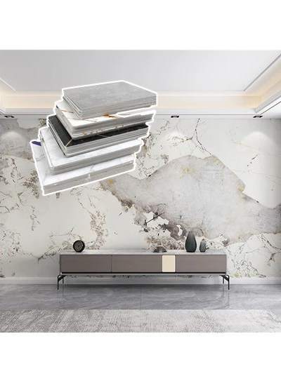 Panneau mural en PVC en marbre gris